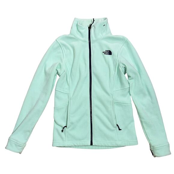 The North Face Fleece Front Zip Long Sleeve Mint Green Jacket XS - Picture 2 of 8